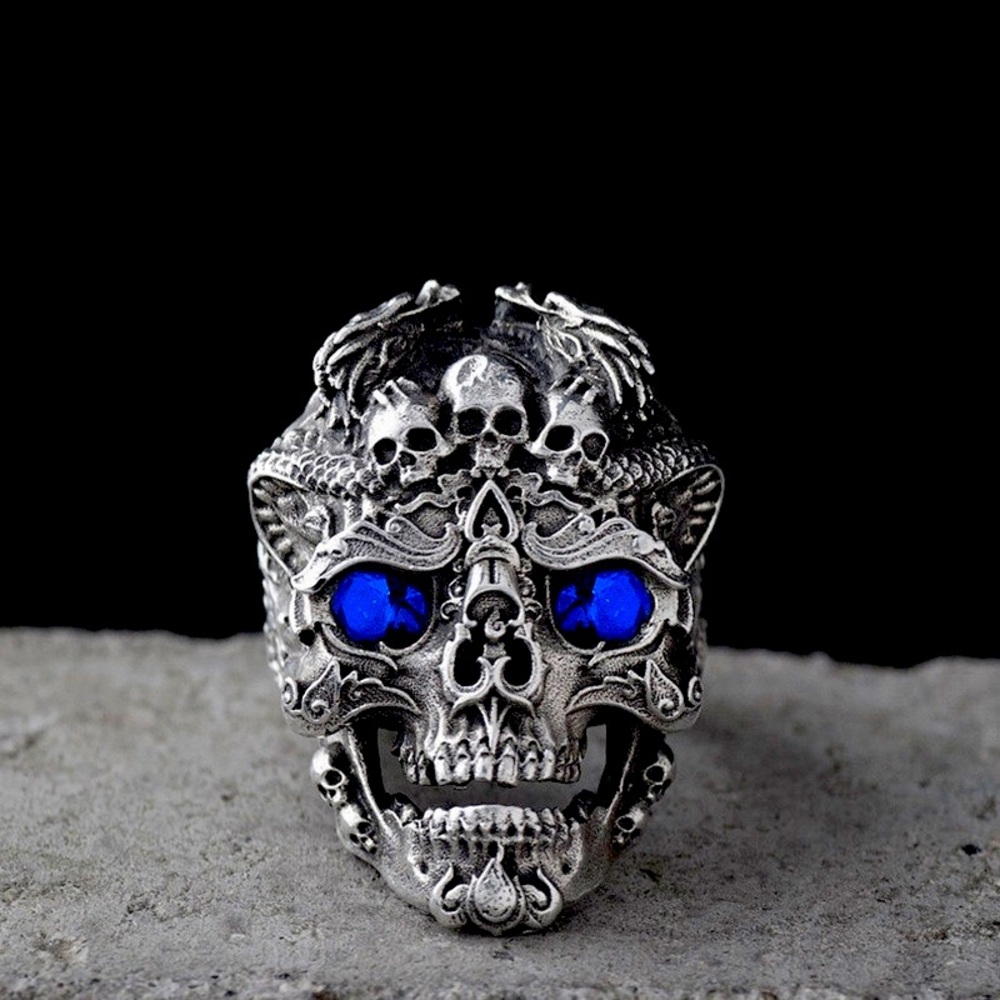 Retro Skull Alloy Plating Unisex Open Ring